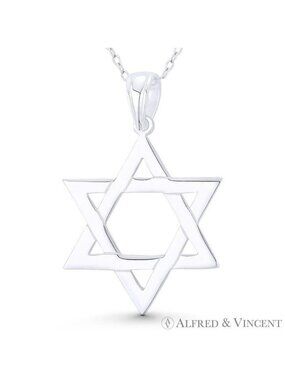 Star of David / Jewish Magen Charm Pendant in .925 Sterling Silver